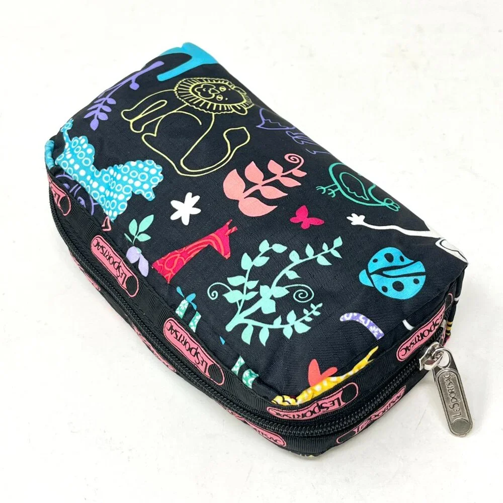 LeSportsac Animal Print Small Rectangular Cosmetic Bag Make-Up Pouch - Picture 6 of 10